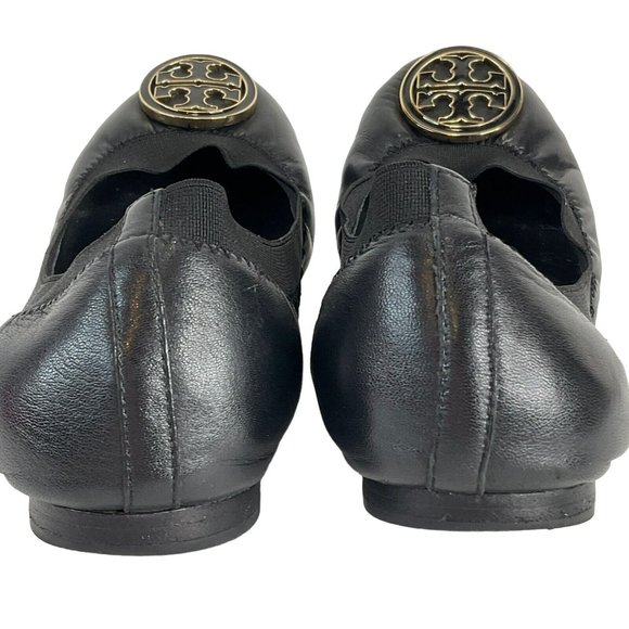 Tory Burch Shoes Womens Size 7.5 Black Caroline Mestico Slipper Soft Calf Flat - Picture 9 of 16